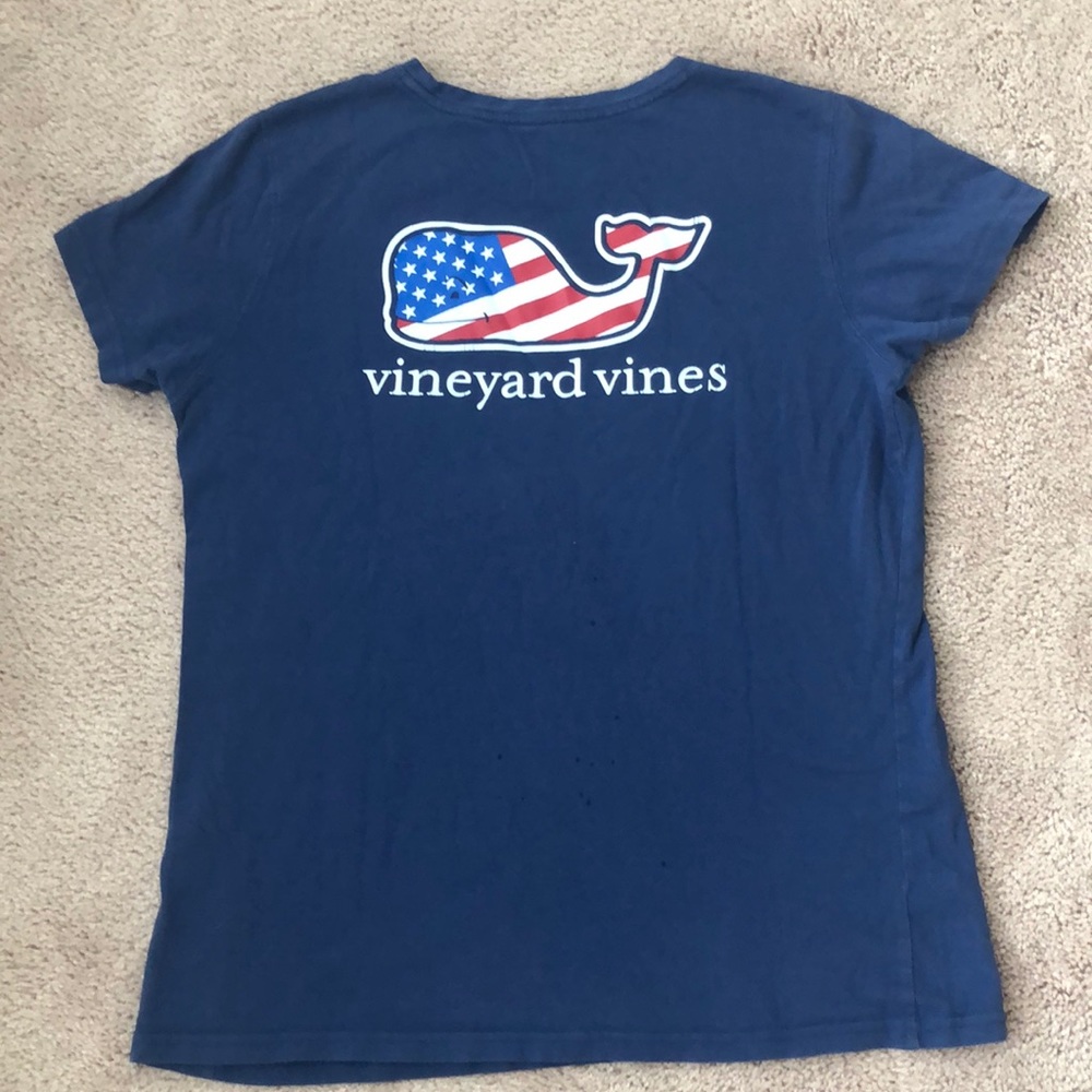 Navy Vineyard Vines American Flag Tee